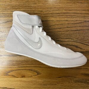 Nike Sidesweep Boxing Shoes Mens Size 10 11.5 White Silver High Top Ring